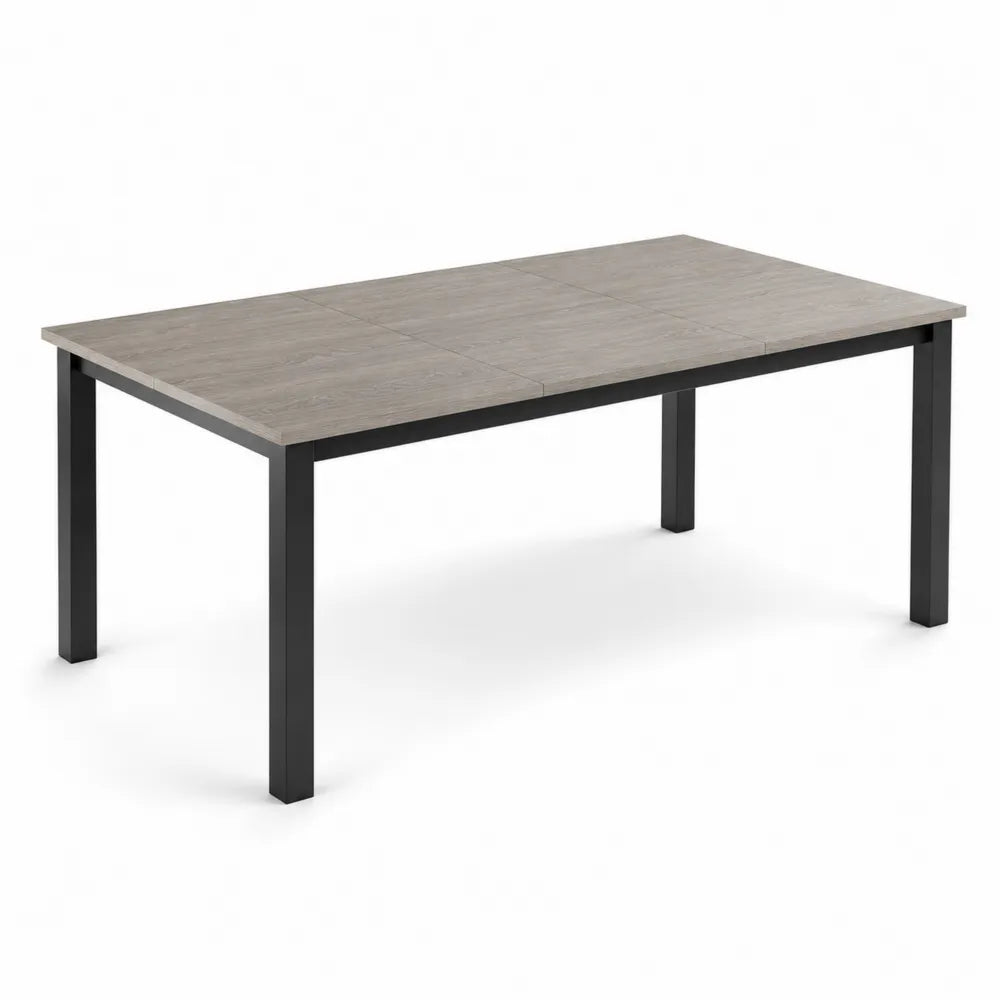 Table à manger rectangulaire en bois et métal 180x90 cm Chêne/Noir