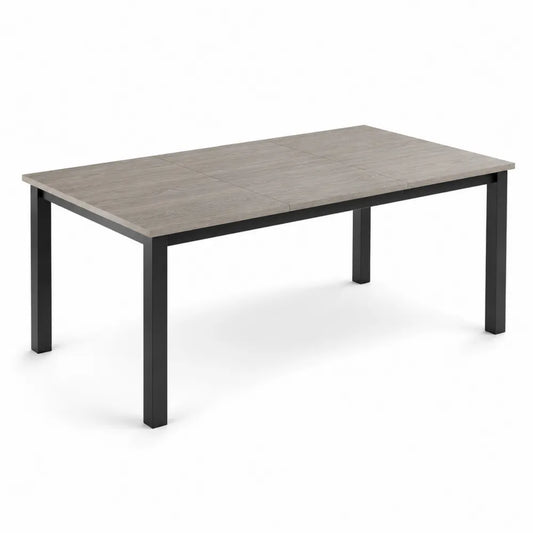 Table à manger rectangulaire en bois et métal 180x90 cm Chêne/Noir