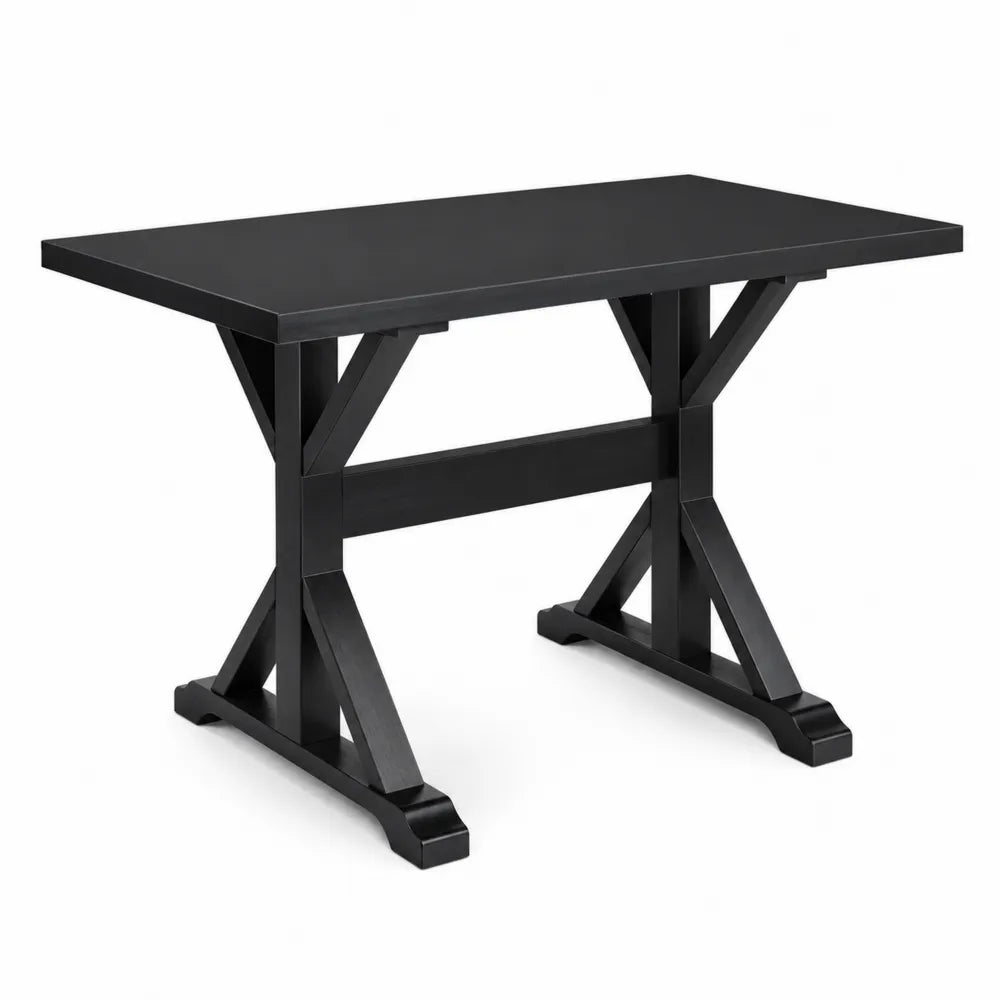 Bureau rectangulaire en bois noir 120x60x75cm