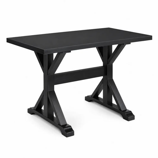 Bureau rectangulaire en bois noir 120x60x75cm
