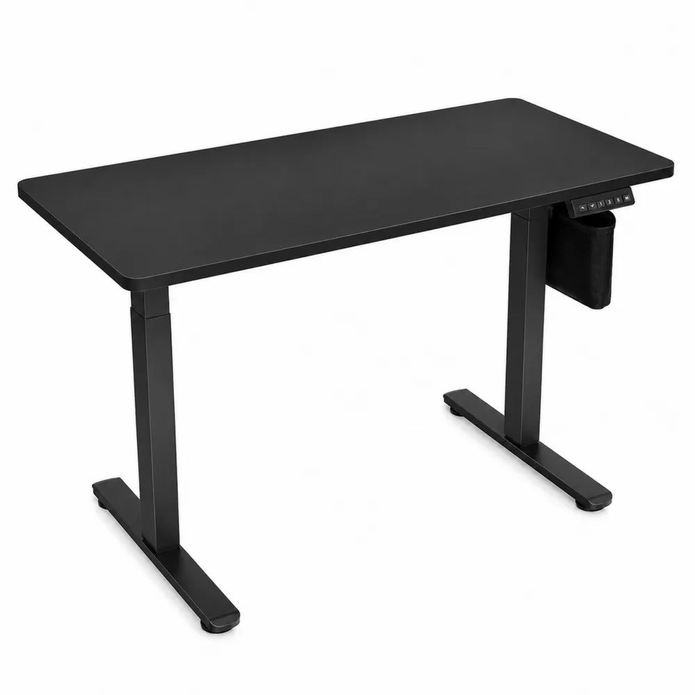 Bureau réglable en hauteur électrique en bois et métal Noir