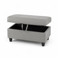 Banc de rangement en cuir synthétique Gris