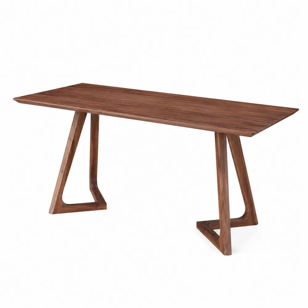 Table à manger rectangulaire en bois massif de noyer 200 cm