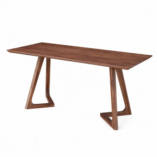 Table à manger rectangulaire en bois massif de noyer 200 cm