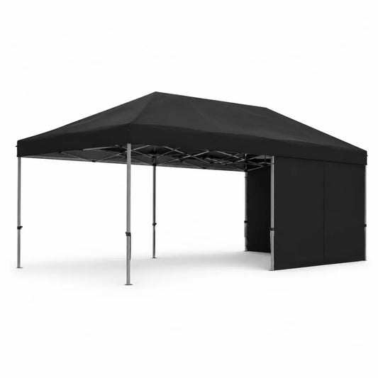 Tonnelle pliante en acier et polyester 3x6m Noir